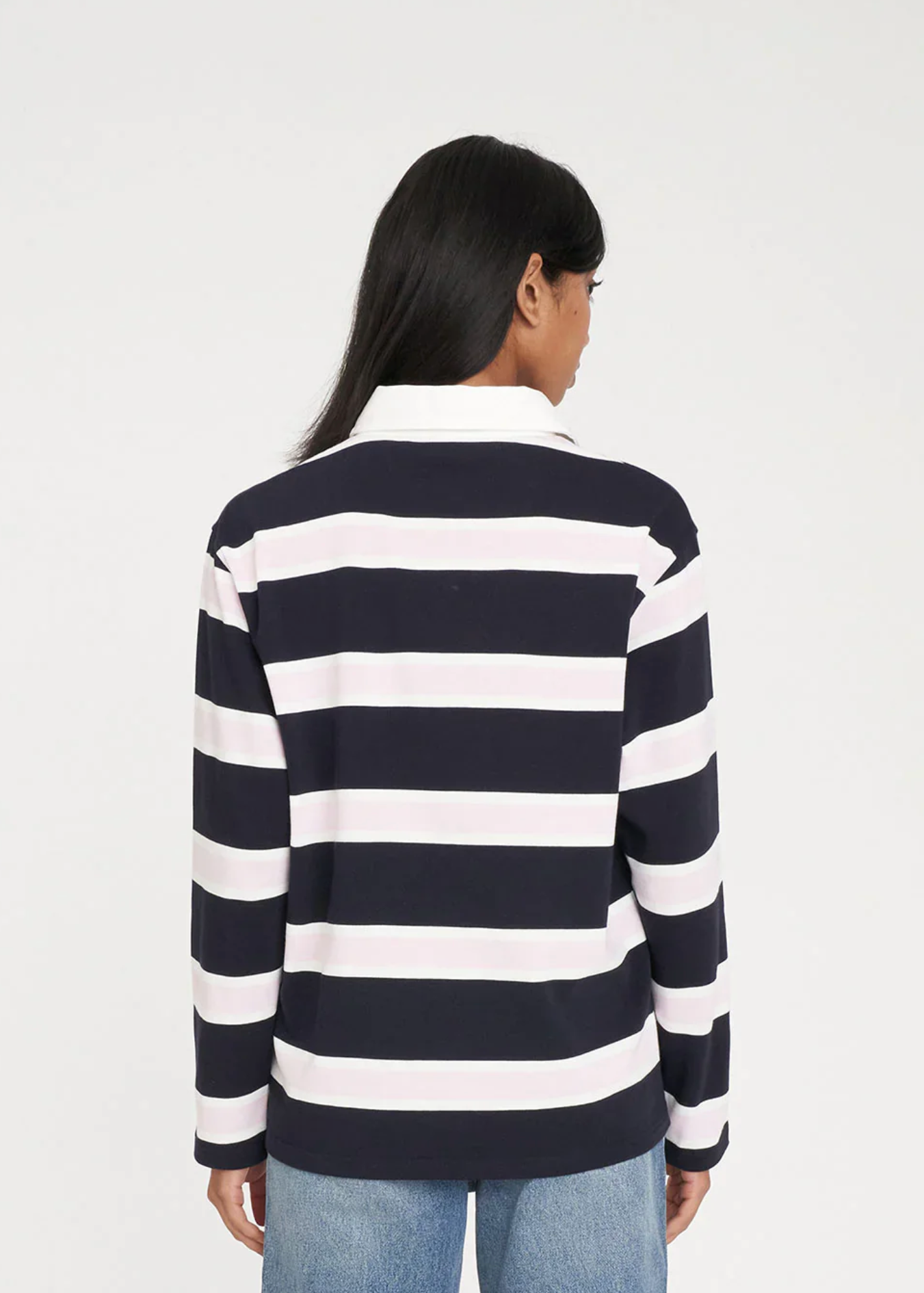 Brooklyn Oversized Rugby Jersey Navy/Petal | Abbey Road Kaikoura
