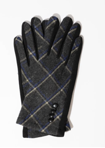 Stilen\Gloves/Check Black Blue|Abbey Road