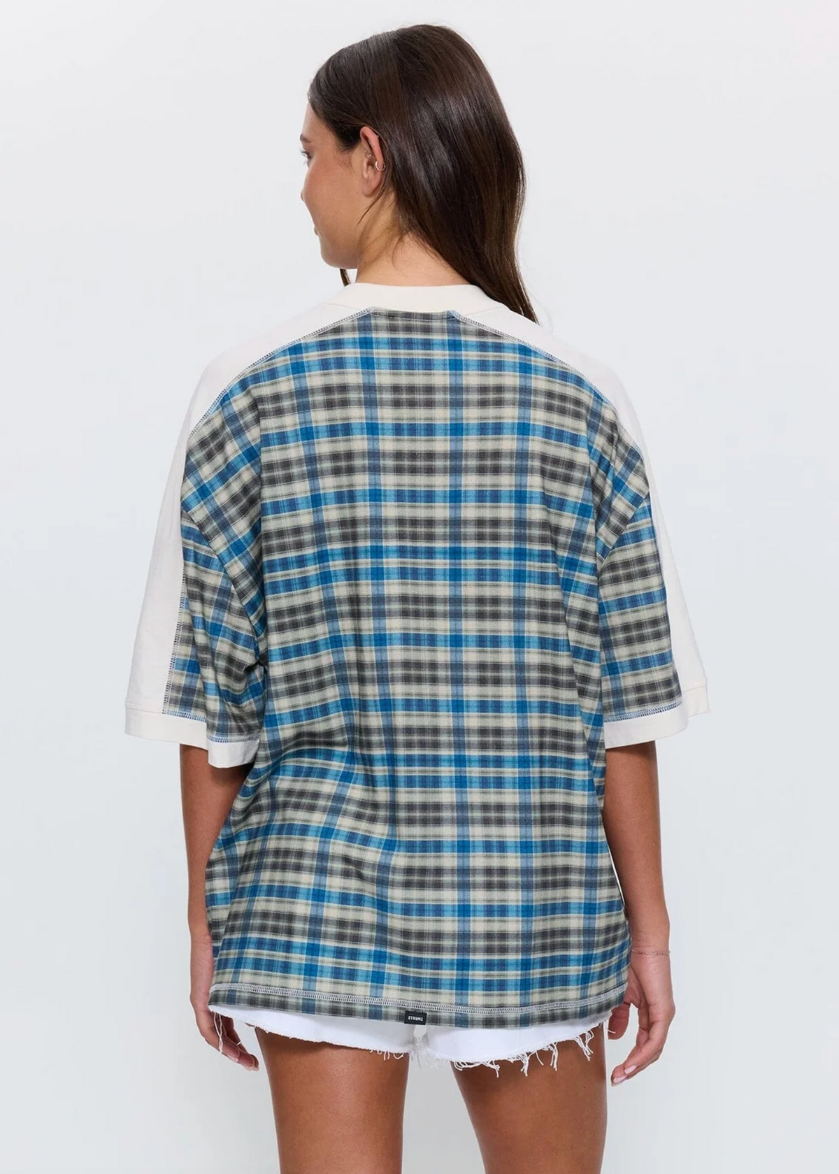 Desert Reverb V Neck Oversized Tee - Dusty Blue | Abbey Road Kaikoura