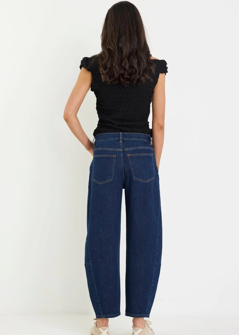 Graduate Dark Blue Stretch Barrel Jeans | Abbey Road Kaikoura