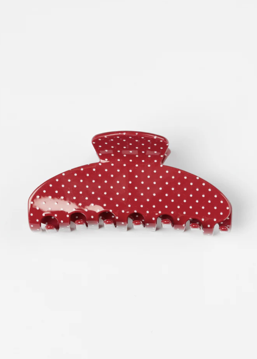 Hair Claw Mini Dots - Red | Abbey Road Kaikoura