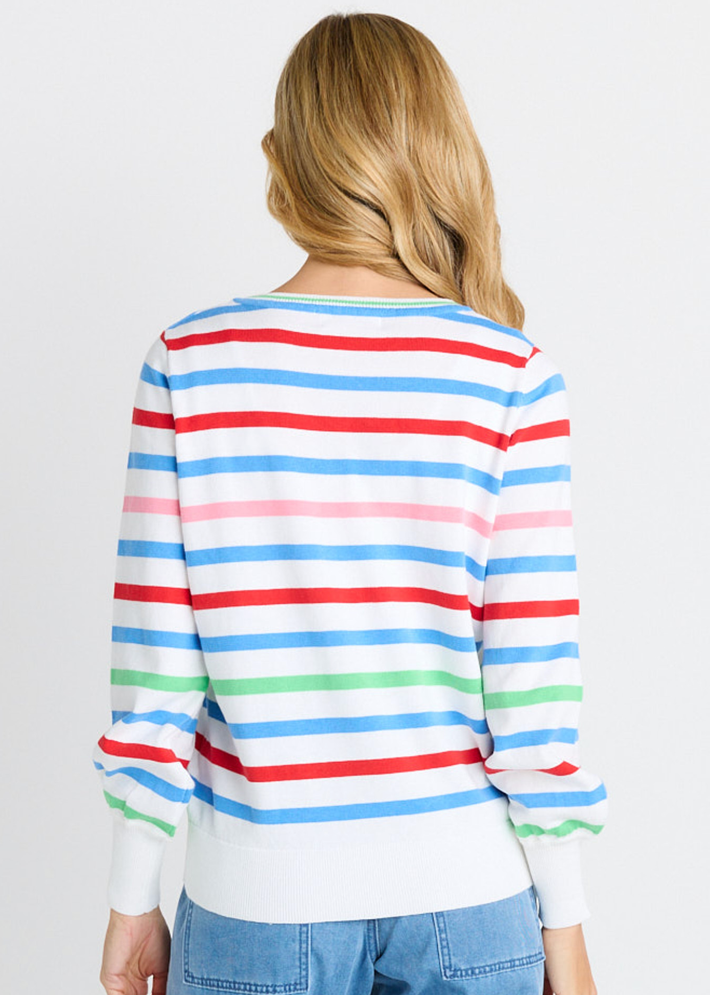 Indie Knit Sweater - Sorbet White Stripe | Abbey Road Kaikoura