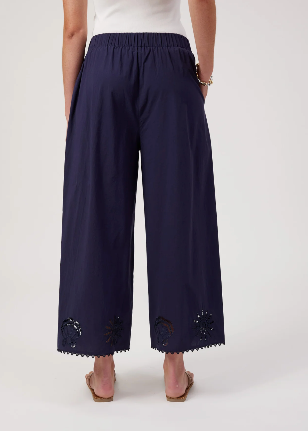 Larissa Broderie Pant - Navy | Abbey Road Kaikoura