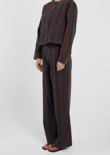 Maja Stripe Jean - Choc/Rinse Brown | Abbey Road Kaikoura