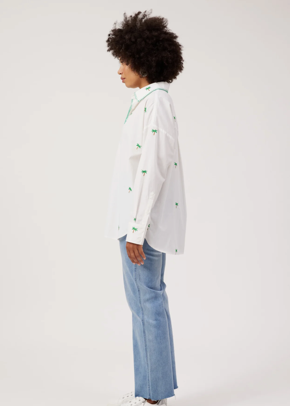 Mauritius Embroidered Shirt White | Abbey Road Kaikoura