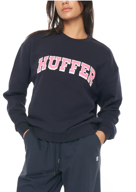 Huffer\Womens Slouch Crew 350/Area - Navy|Abbey Road