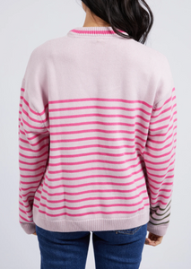 ELM Penny Stripe Knit - Pale Pink | Abbey Road Kaikoura