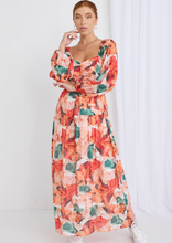 Load image into Gallery viewer, IVY &amp; JACK Ornelle LS Tiered Maxi Dress - Orange Watercolour | Abbey Road Kaikoura