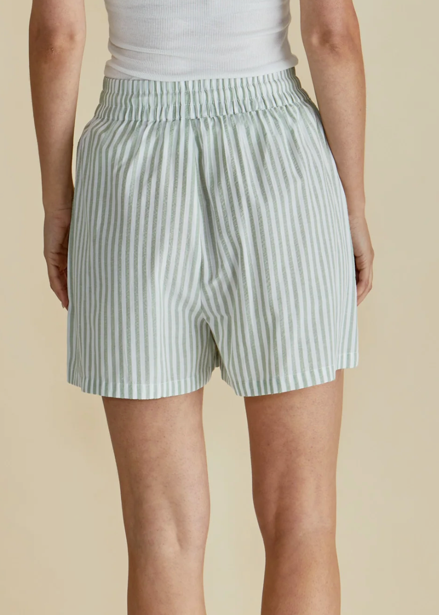 Jovie Shorts - Green Stripe | Abbey Road Kaikoura
