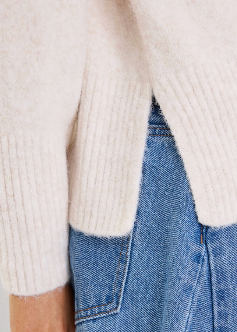 Station Oat Marle Funnel Neck Knit Jumper | Abbey Road Kaikoura