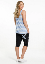 Load image into Gallery viewer, Home Lee 3/4 Apartment Pants /Black w Cerulean Stripe |Abbey Road