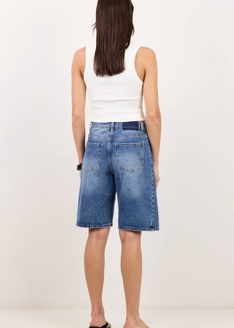 Academy Deep Blue Denim Barrel Shorts | Abbey Road Kaikoura
