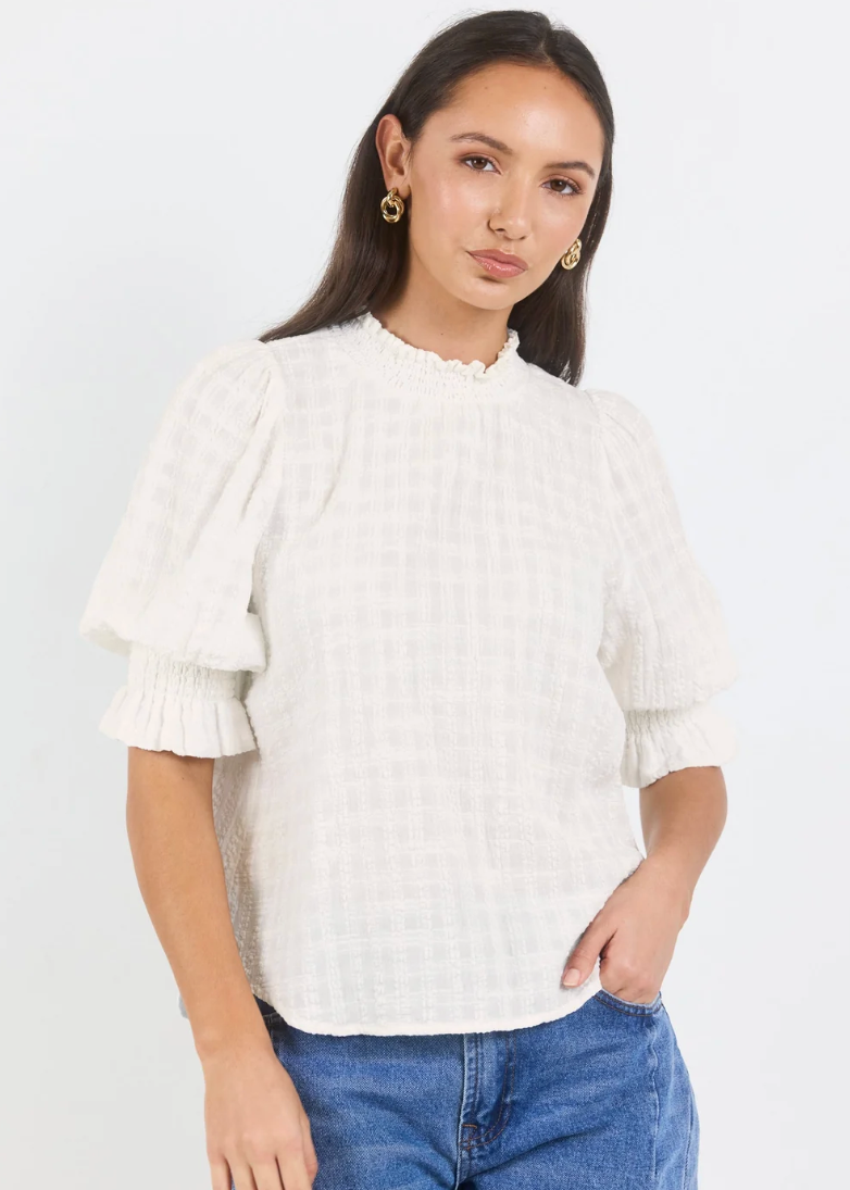 Affirming Ivory Self Check High Neck Top | Abbey Road Kaikoura