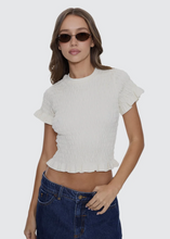 Load image into Gallery viewer, Against All Odds Shirred Tee - Butter Cream | Abbey Road Kaikoura