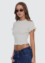 Load image into Gallery viewer, Against All Odds Shirred Tee - Butter Cream | Abbey Road Kaikoura