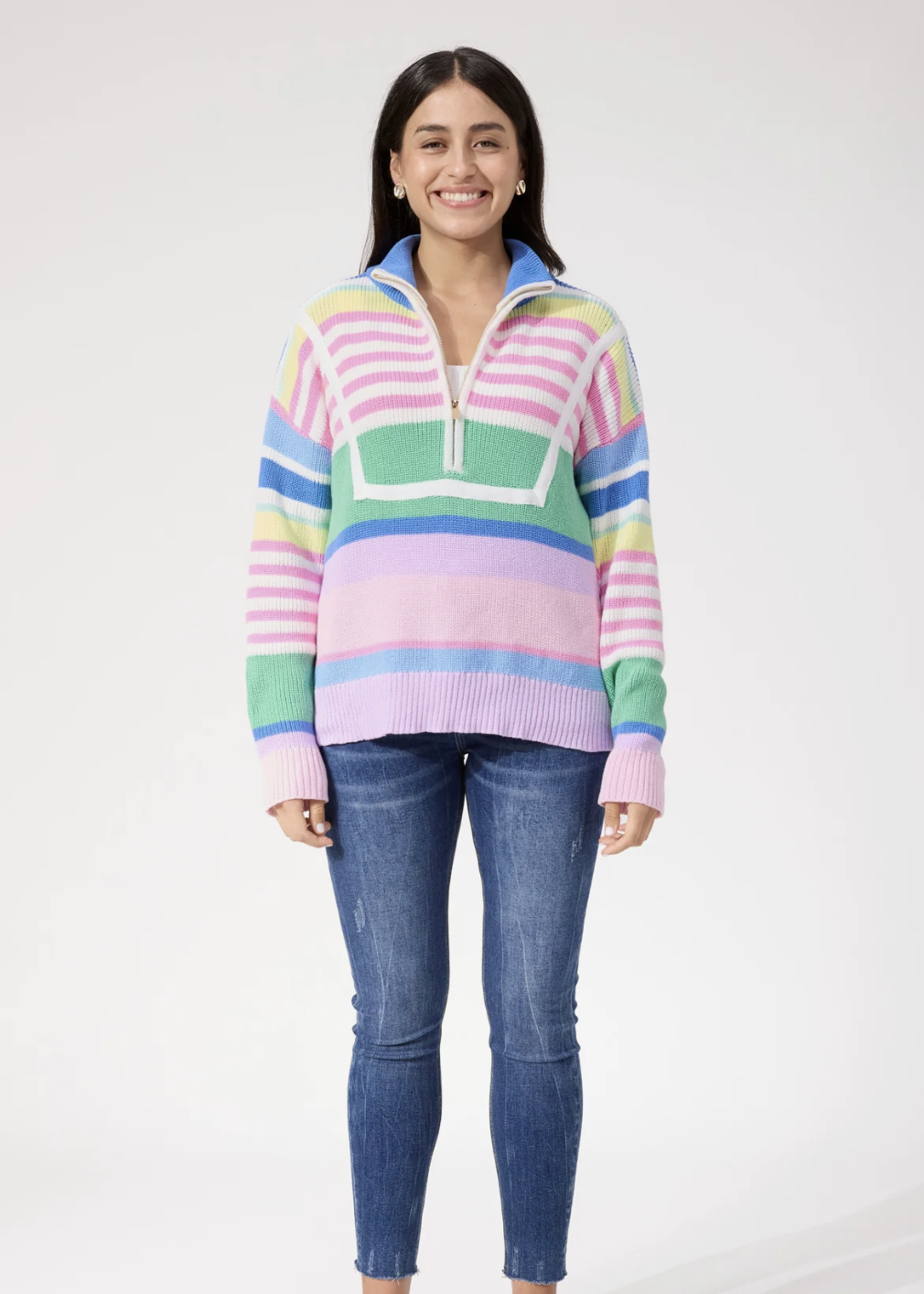 Alaska Stripe Jumper - Pastel | Abbey Road Kaikoura