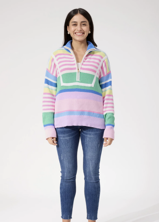 Alaska Stripe Jumper - Pastel | Abbey Road Kaikoura