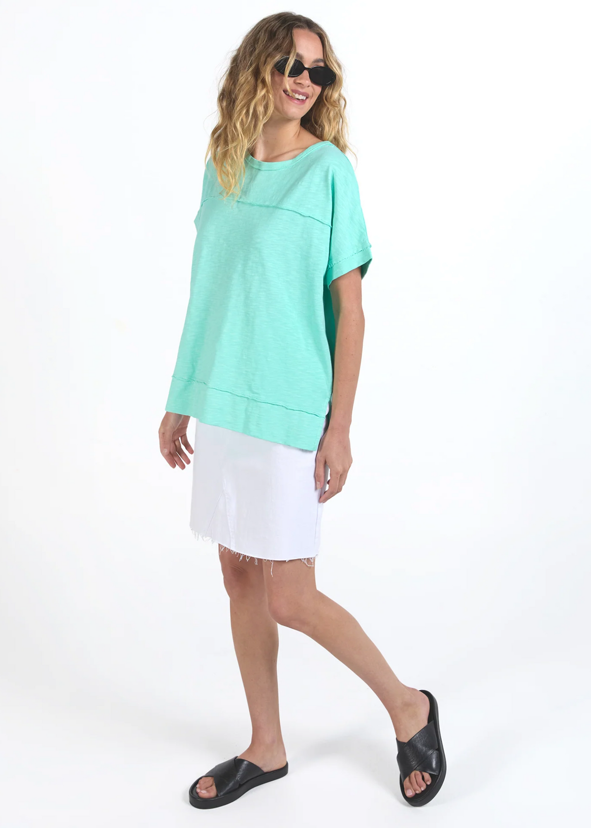 Allison Tee - Neon Mint  | Abbey Road Kaikoura
