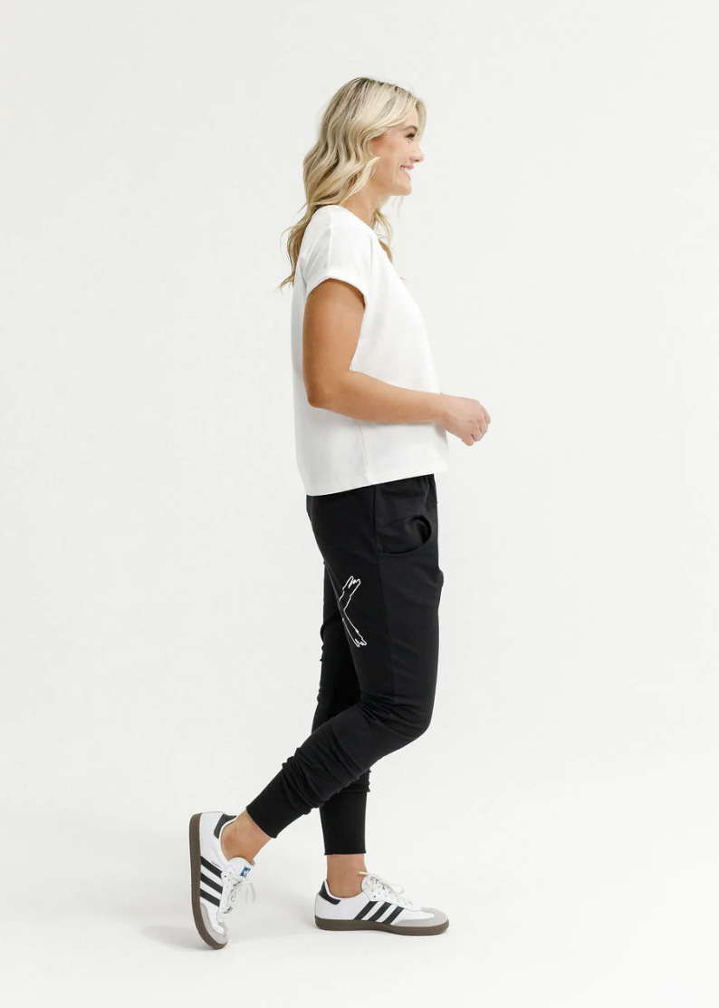 Apartment Pants Black/White X | Abbey Road Kaikoura