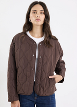 Load image into Gallery viewer, Apex Collarless Puffer Jacket - Chocolate | Abbey Road Kaikoura