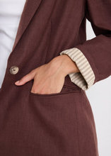 Load image into Gallery viewer, Atlantic Linen Blazer Chocolate | Abbey Road Kaikoura
