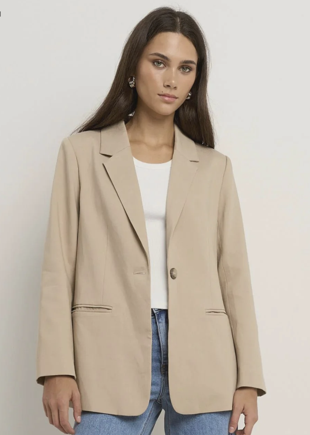 Atlantic Taupe Lyocell Cotton Classic Blazer | Abbey Road Kaikoura