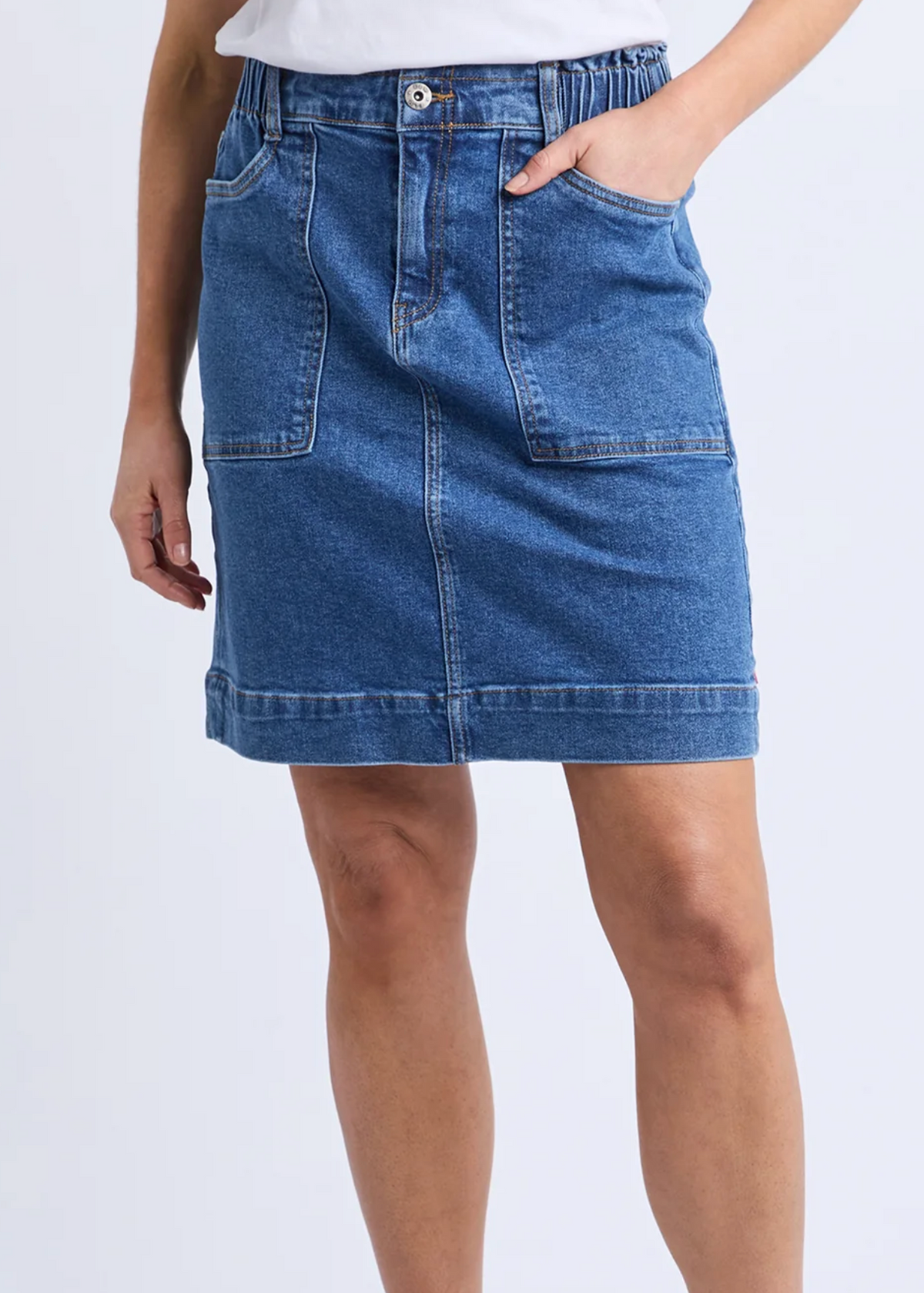 Atlas Denim Skirt - Dark Blue | Abbey Road Kaikoura