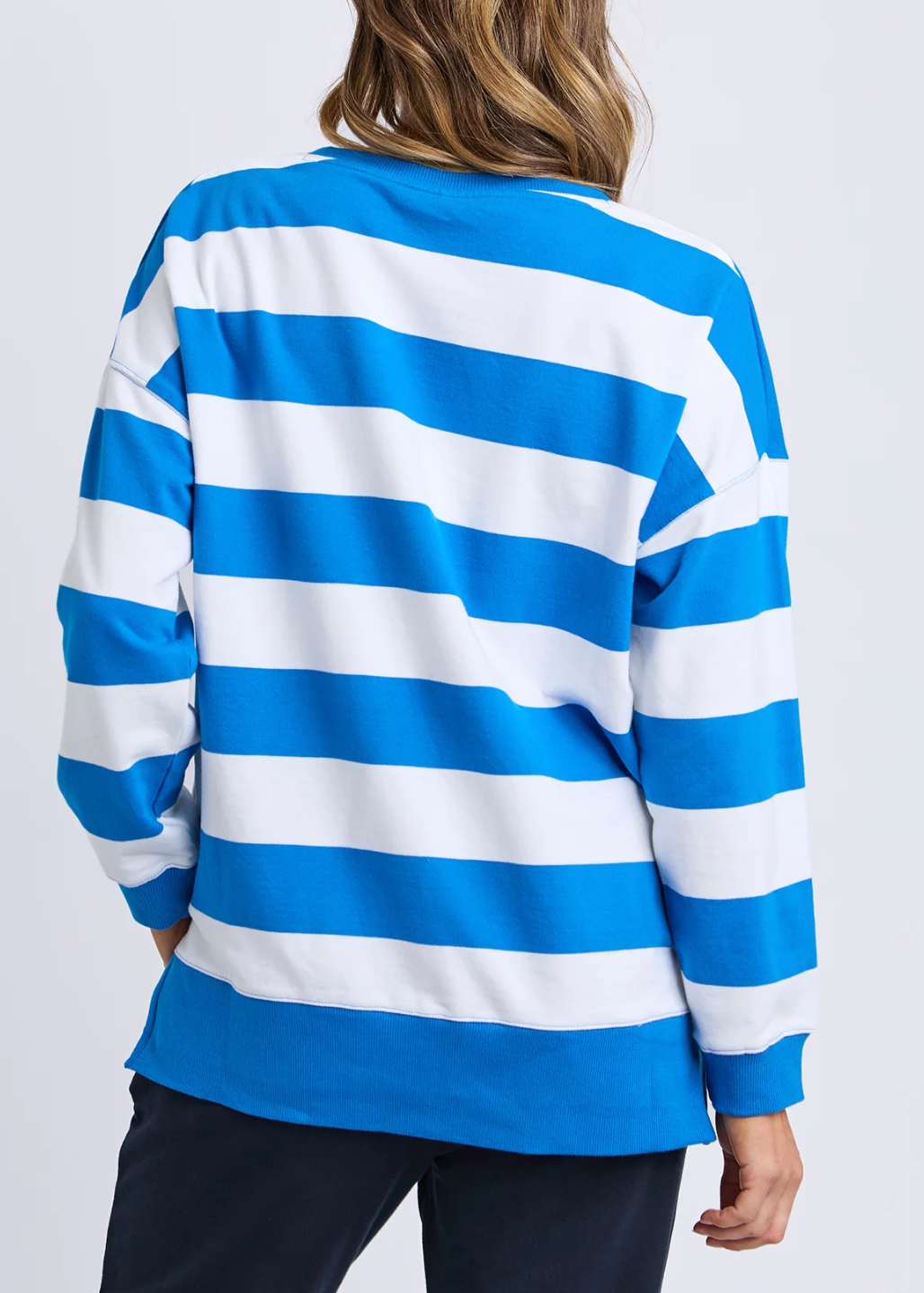 Billie Block stripe Crew Royal Blue/White Stripe | Abbey Road Kaikoura