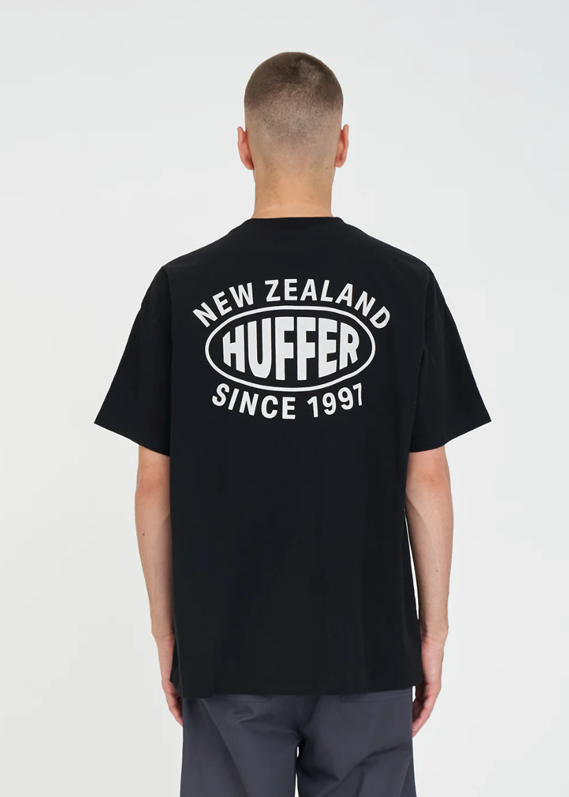 Block Tee 220/ Homer - Black | Abbey Road Kaikoura