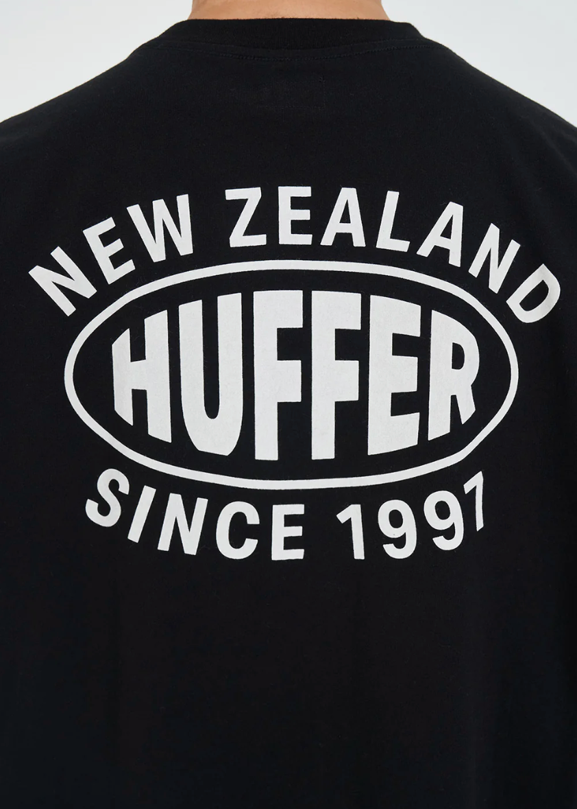 Block Tee 220/ Homer - Black | Abbey Road Kaikoura