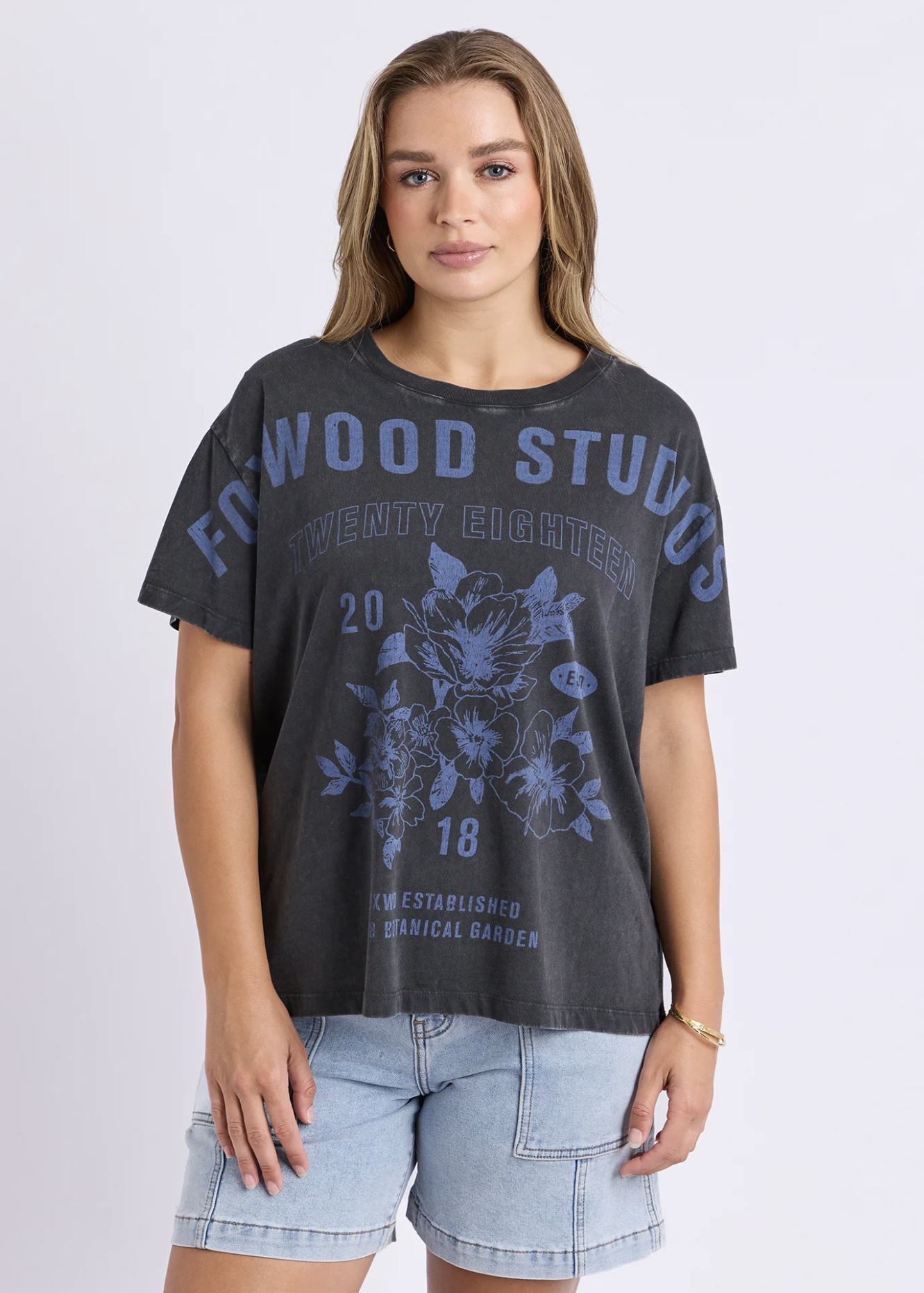 Botanical Garden Tee - Washed Black  | Abbey Road Kaikoura 