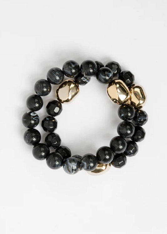 Bracelet Beads - Black Agate Set 2 | Abbey Road Kaikoura