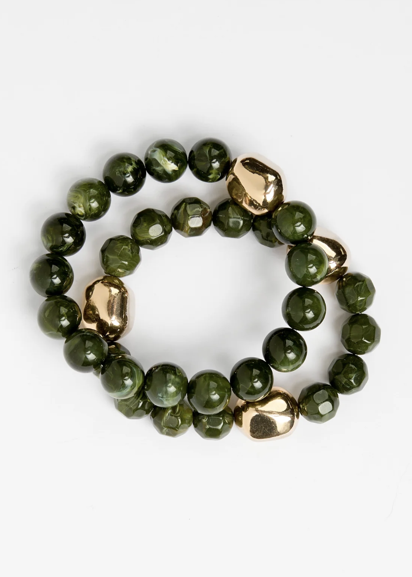 Bracelet Beads - Green Agate | Abbey Road Kaikoura