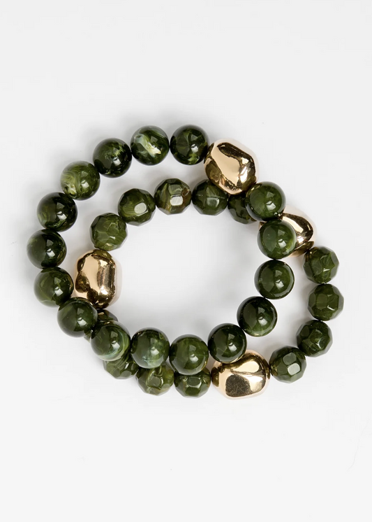 Bracelet Beads - Green Agate | Abbey Road Kaikoura