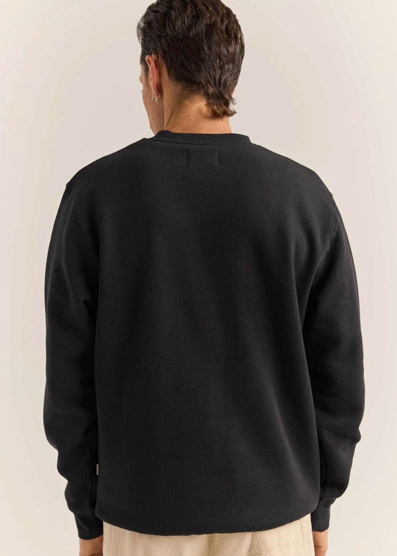 Brand Fleece Crew - Black | Abbey Road Kaikoura