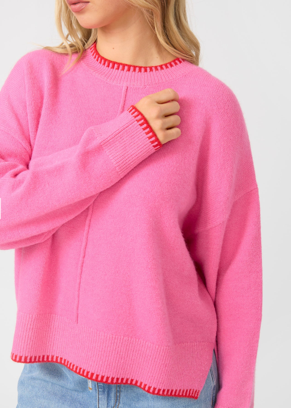 Briar Jumper Pink/Red | Abbey Road Kaikoura