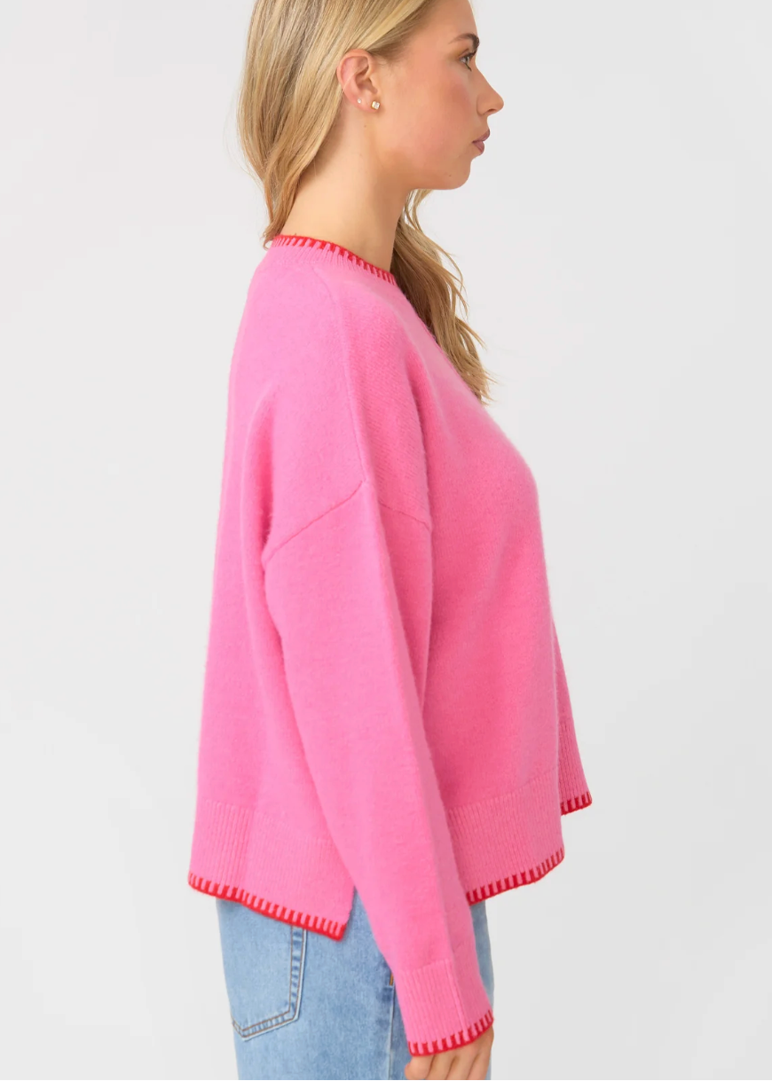 Briar Jumper Pink/Red | Abbey Road Kaikoura