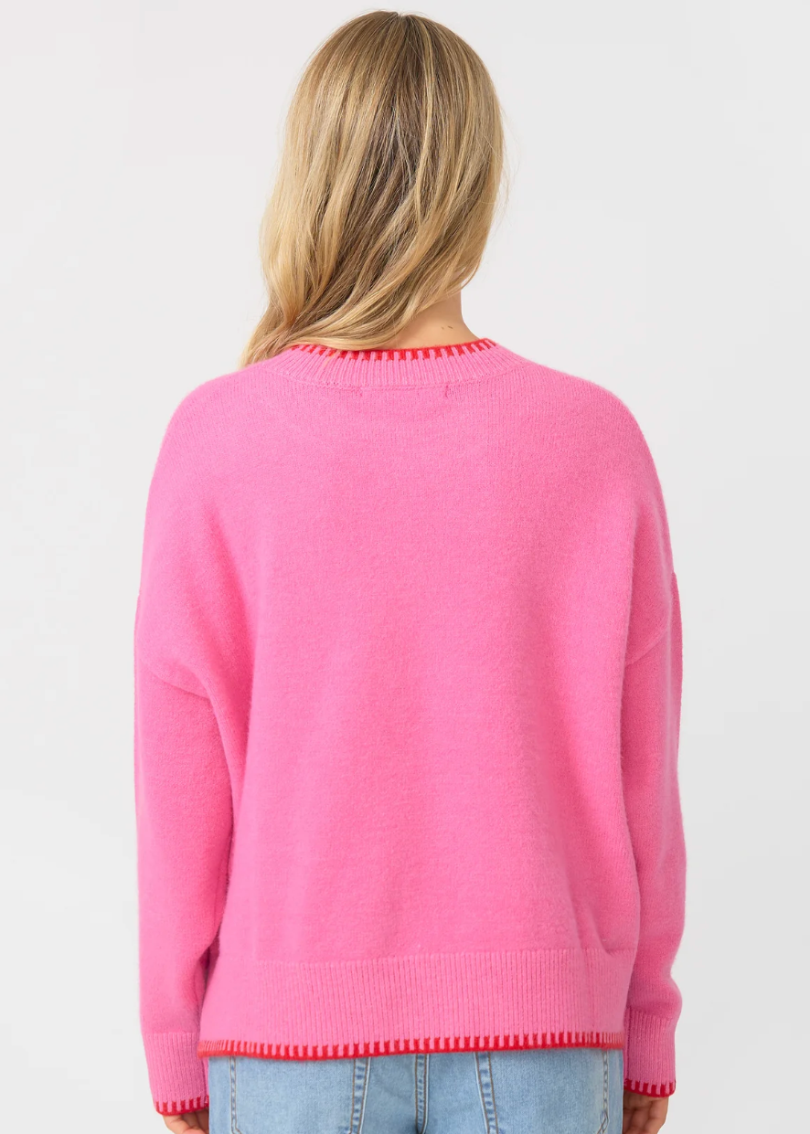 Briar Jumper Pink/Red | Abbey Road Kaikoura