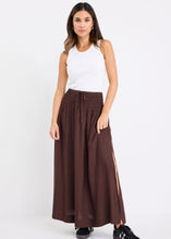 Load image into Gallery viewer, Byron Chocolate Linen Blend Shirred Waist Maxi Skirt | Abbey Road Kaikoura