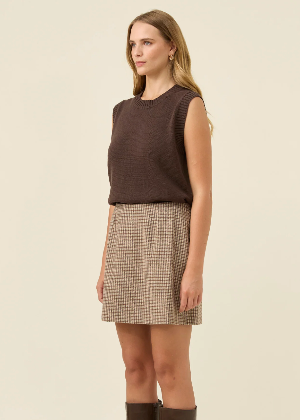 Cassidy Skirt - Taupe  | Abbey Road Kaikoura