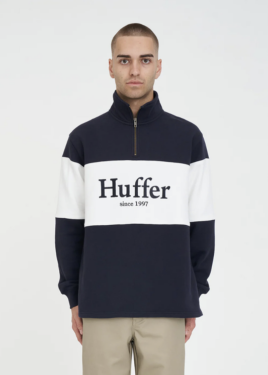 Classic 1/4 Zip Block Jersey Navy | Abbey Road Kaikoura