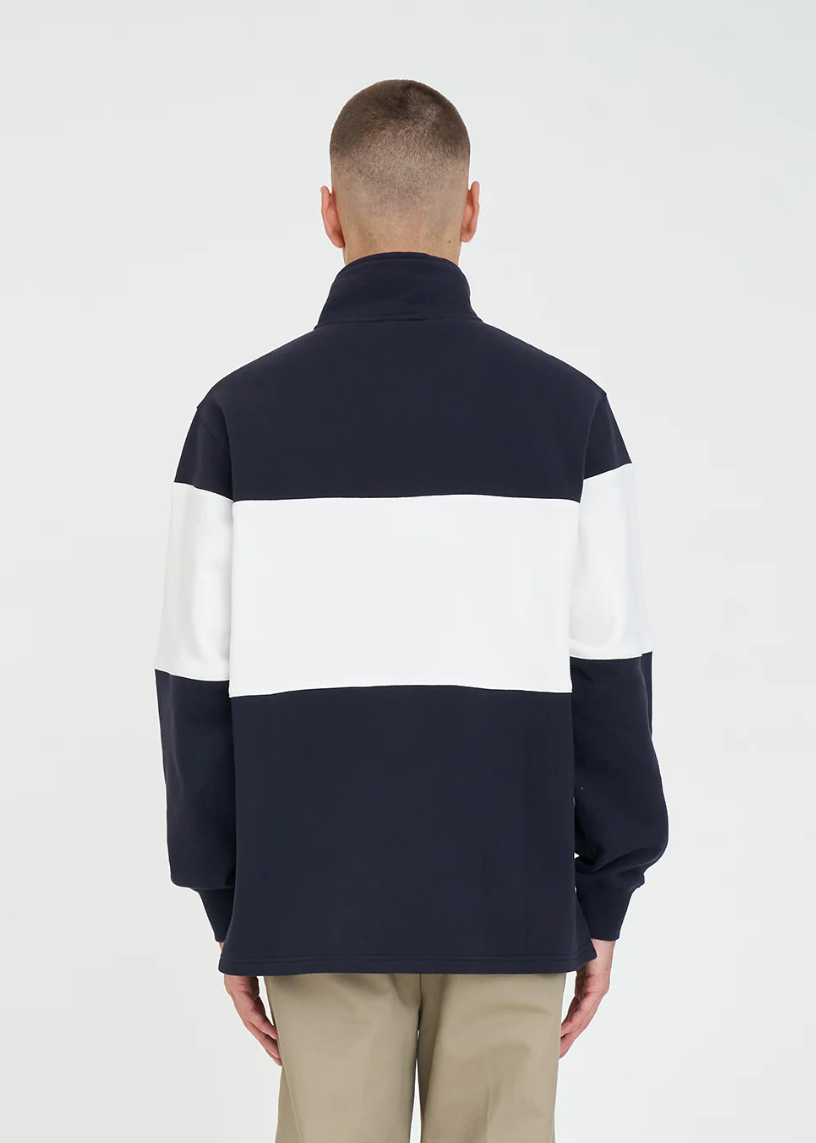 Classic 1/4 Zip Block Jersey Navy | Abbey Road Kaikoura