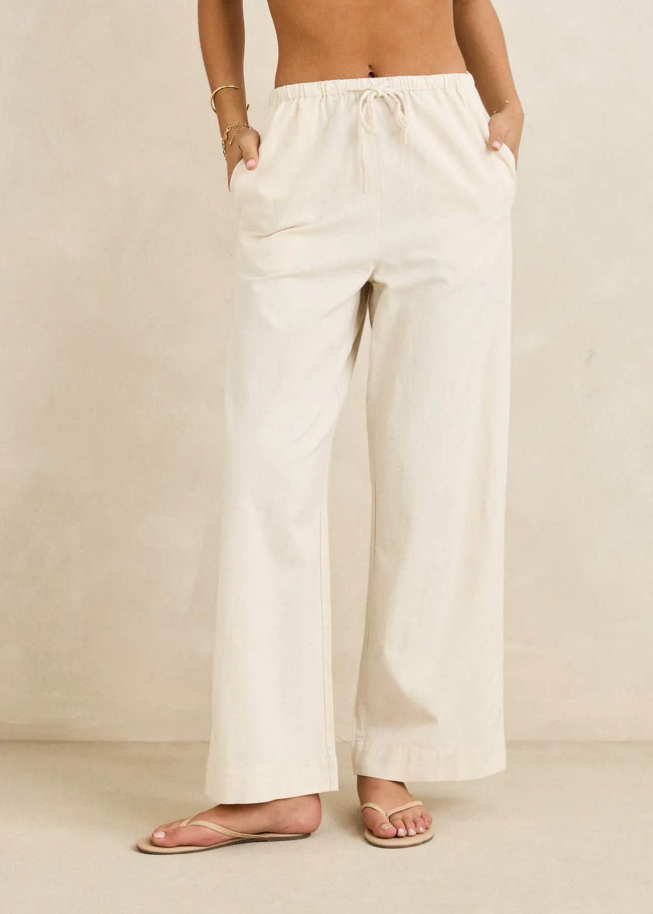 Classic Drawstring Pant - Oat | Abbey Road Kaikoura