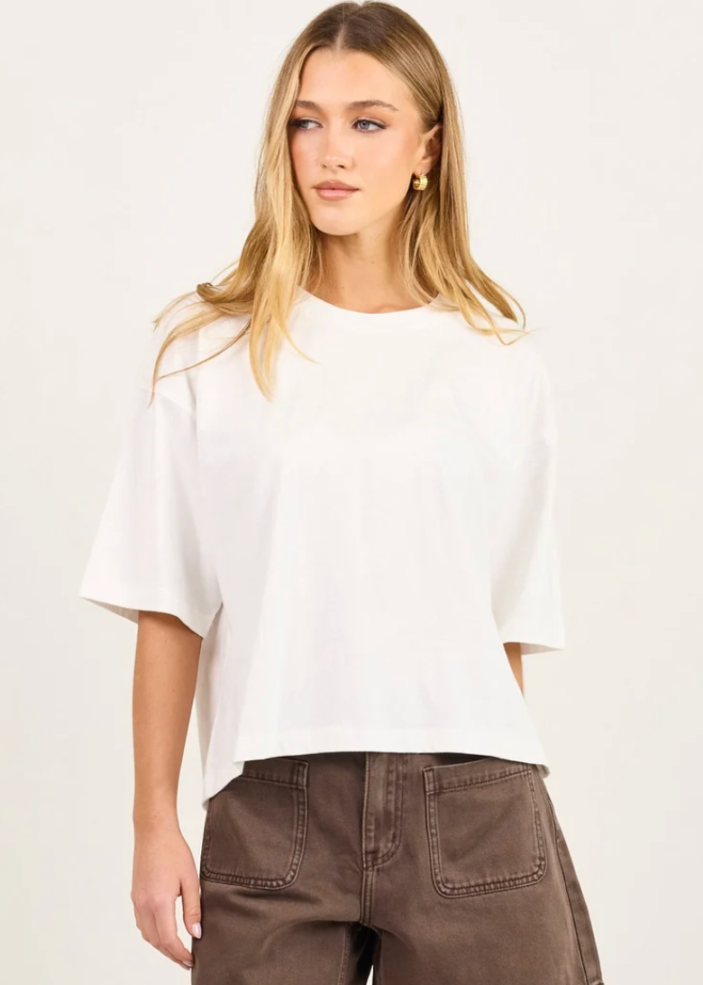 Cohesion White Oversized Boxy Tee  | Abbey Road Kaikoura