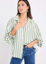 Load image into Gallery viewer, Connection Moss Stripe Drop Shoulder LS Shirt | Abbey Road Kaikoura