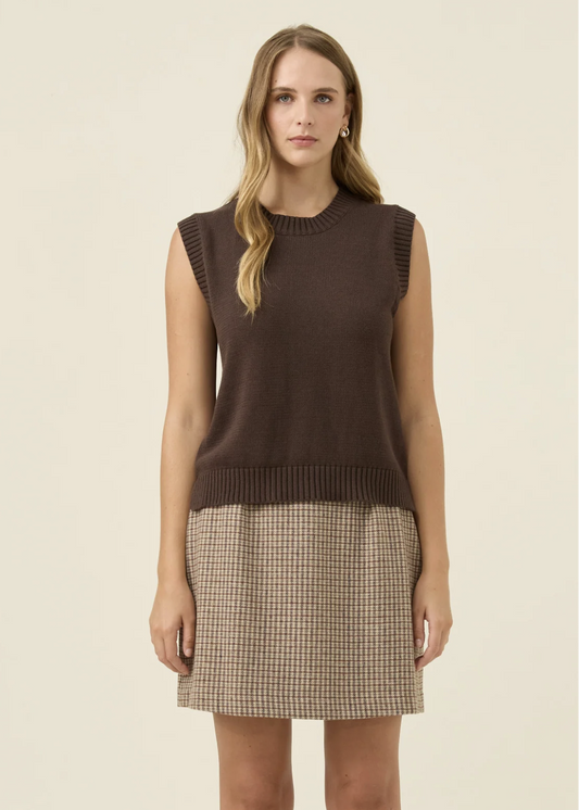 Darby Knit Vest - Chocolate | Abbey Road Kaikoura