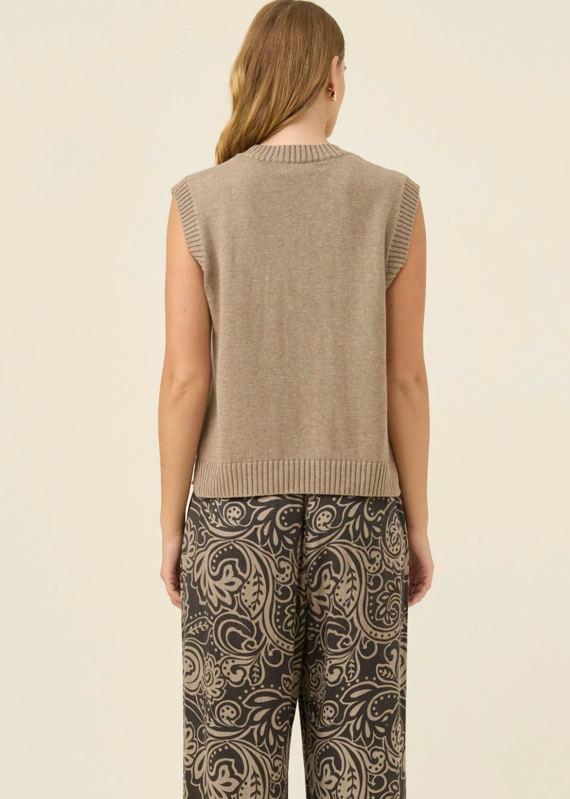Darby Knit Vest - Stone | Abbey Road Kaikoura