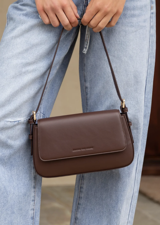 Date Night Dark Coffee Shoulder Bag - Brown  | Abbey Road Kaikoura