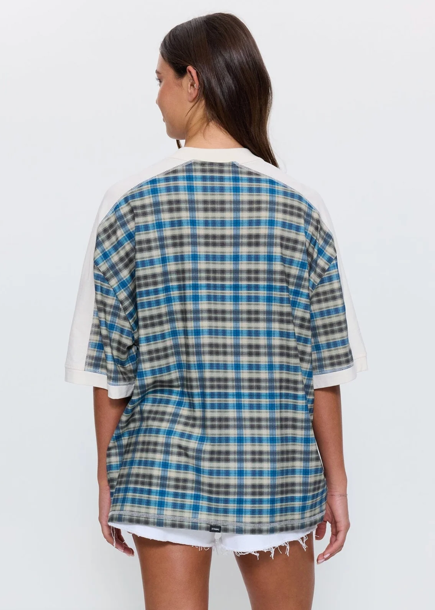 Desert Reverb V Neck Oversized Tee - Dusty Blue  | Abbey Road Kaikoura