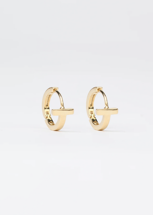 Earrings - T-Bar /  Gold |  Abbey Road Kaikoura